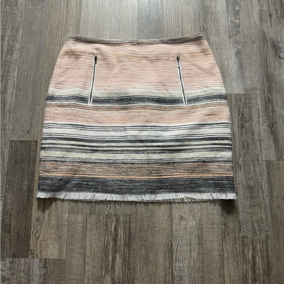 LOFT Neutral Toned Striped Pencil Skirt office wear - Picture 1 of 4